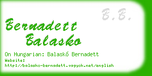 bernadett balasko business card