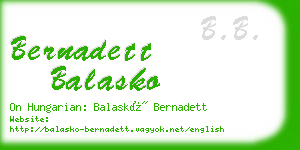 bernadett balasko business card